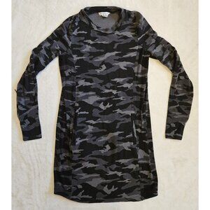 Athleta Women’s Camo Black Balance Printed Dress Long Sleeves Size S/T